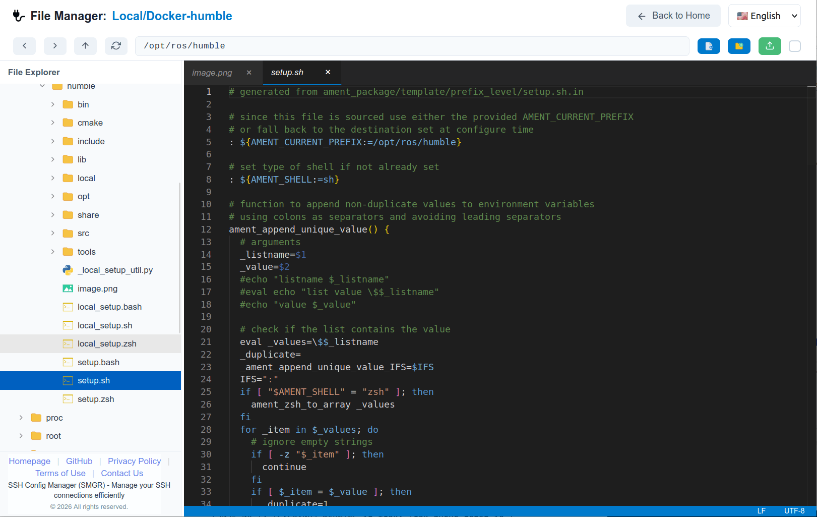 File Manager / File Editor - supports encoding switching, syntax highlighting, multi-line editing and more