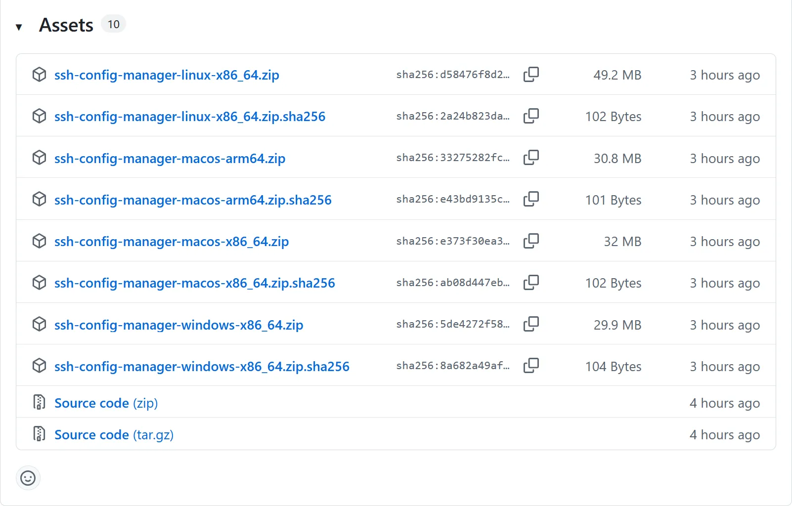 Github Release Assets of this tool